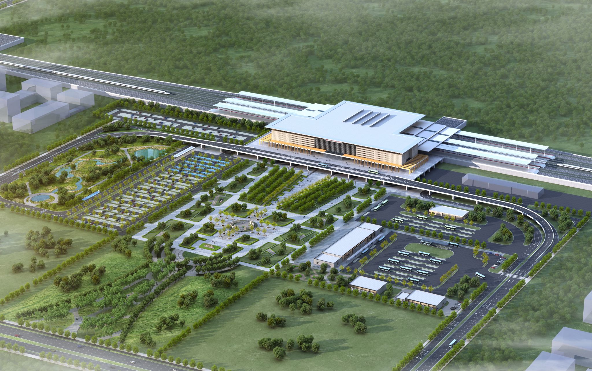 山西建投建工集團(tuán)承建的朔州高鐵站站前廣場(chǎng)項(xiàng)目全面開(kāi)工