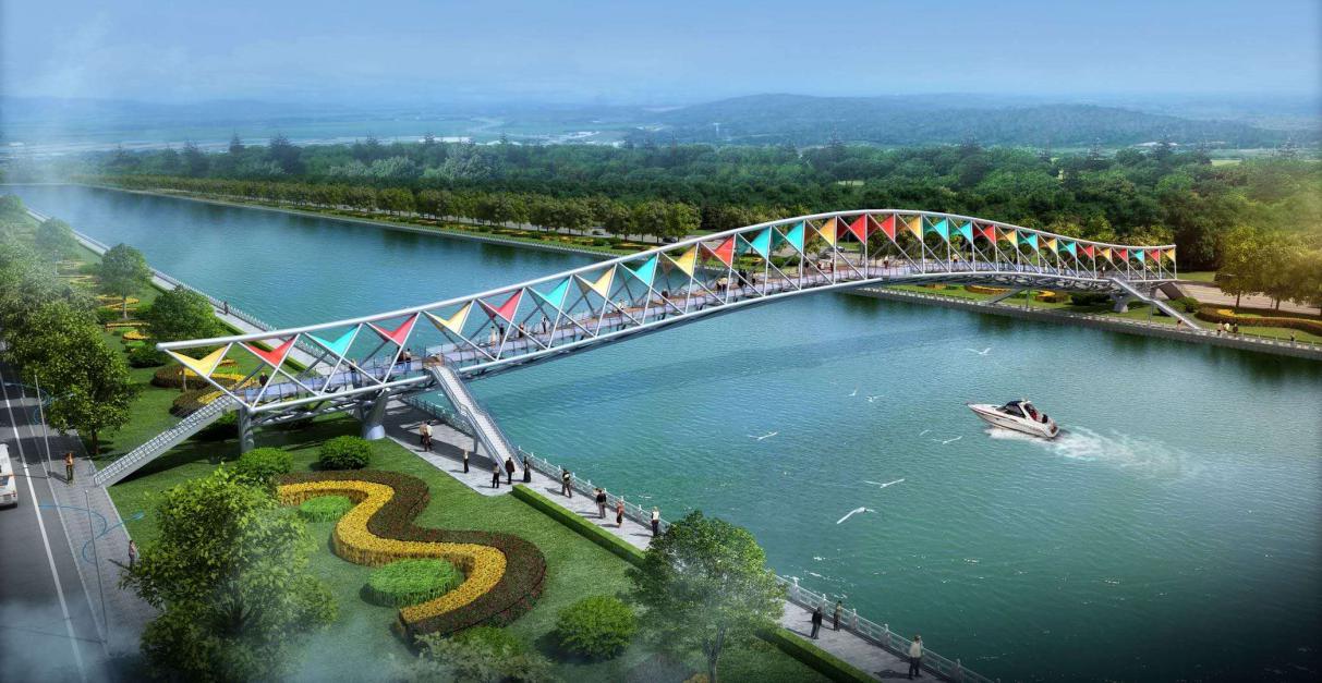 山西建投四建集團(tuán)建成國(guó)內(nèi)現(xiàn)有跨度最大的人行景觀橋